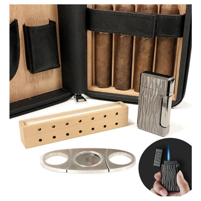 Left. Prestige - THE Manhattan (Black) - Black Ostrich Motif Leather.