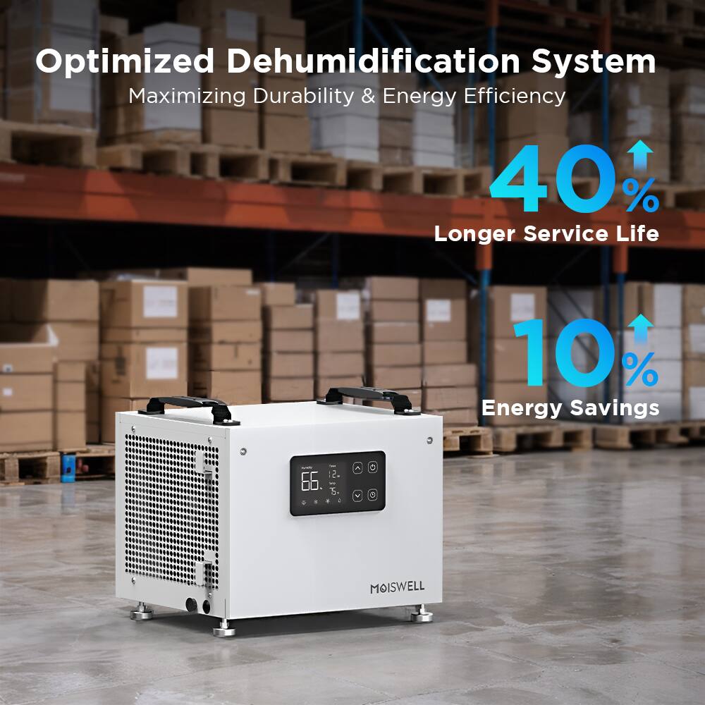Optimized Dehumidification System  
Maximizing Durability & Energy Efficiency  

40% Longer Service Life  
10% Energy Savings  

MOISWELL