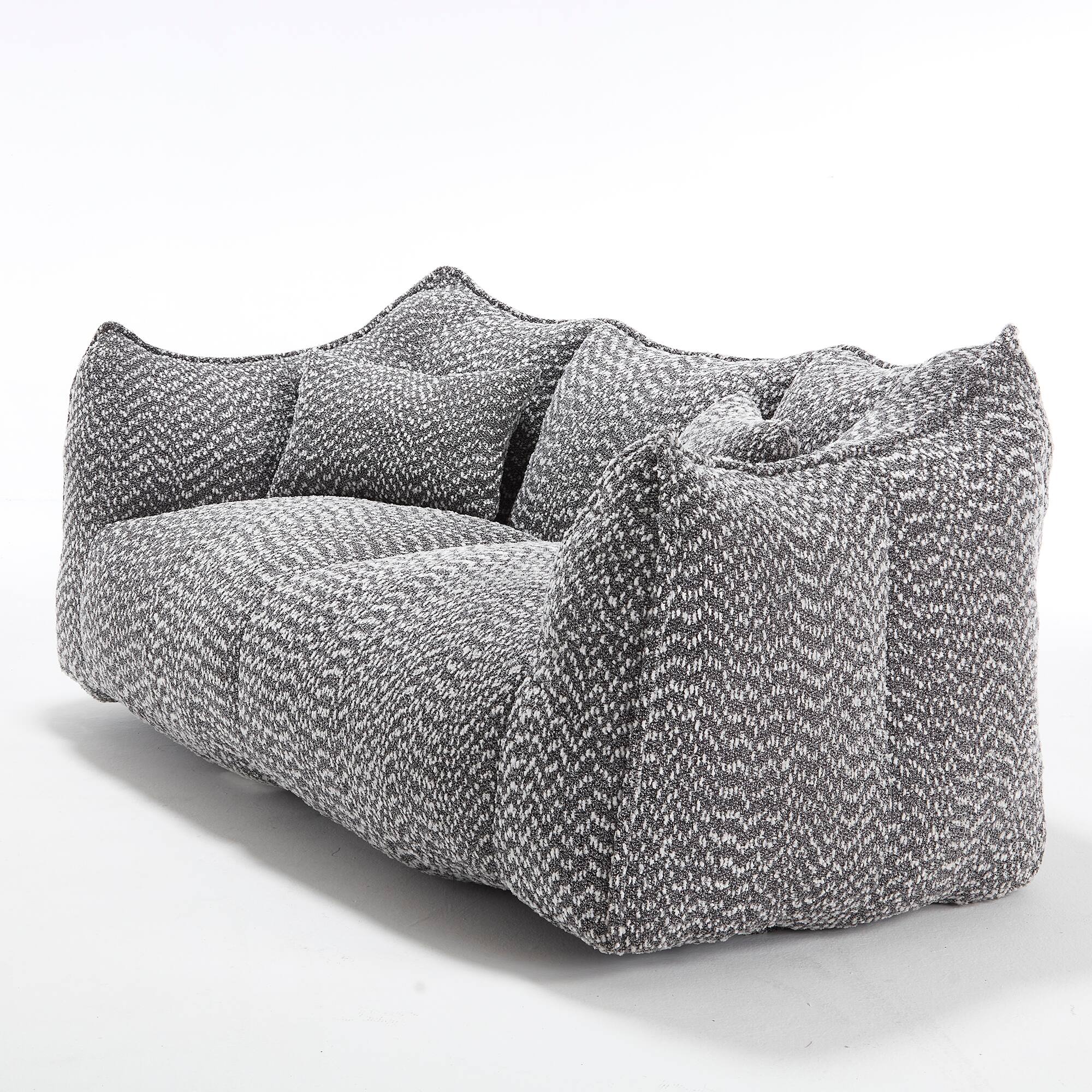 Alt View 9. GOODSILO - Large Square Beanbag Chair with High Resilience Foam Core for Two Person Lounging and Relaxation - Grey.