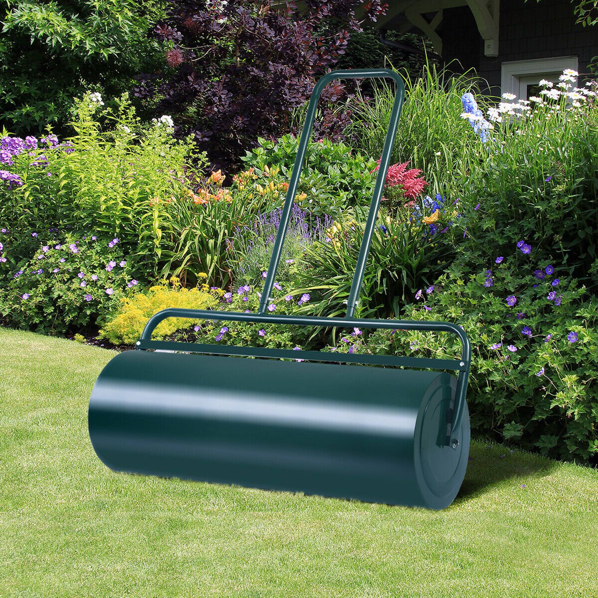 Alt View 2. Gymax - Gymax 13 Gallon Lawn Roller Heavy-Duty Steel Push/Pull Sod Roller 24'' x 13'' Green - Green.