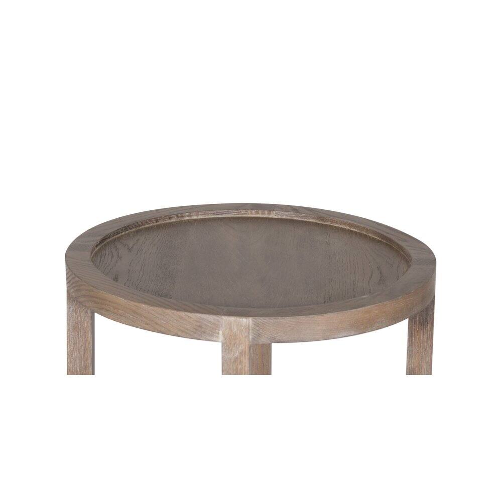 Left. Porter Designs - Lowell Solid White Oak Wood End Table - Brown.