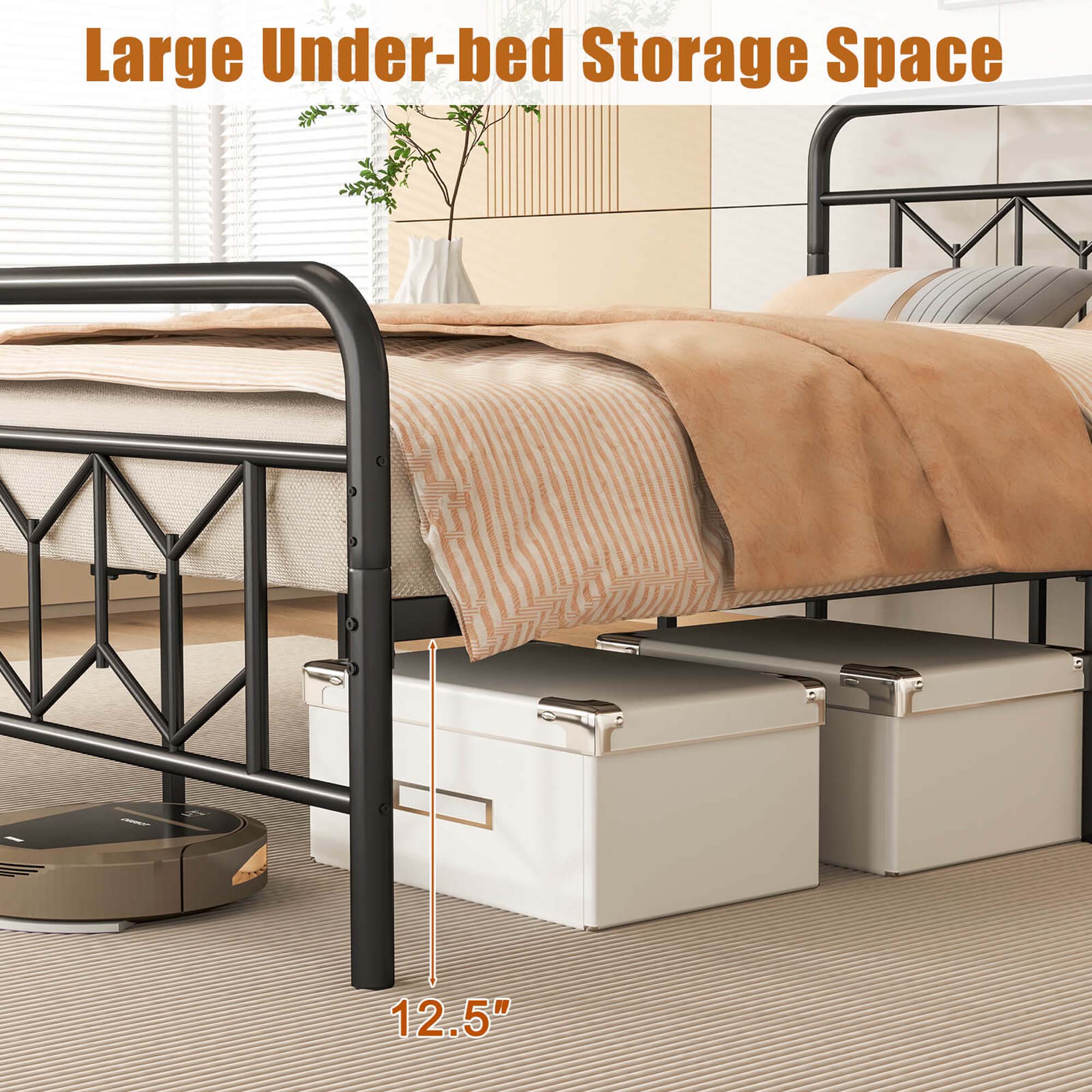 Large Under-bed Storage Space  
12.5"