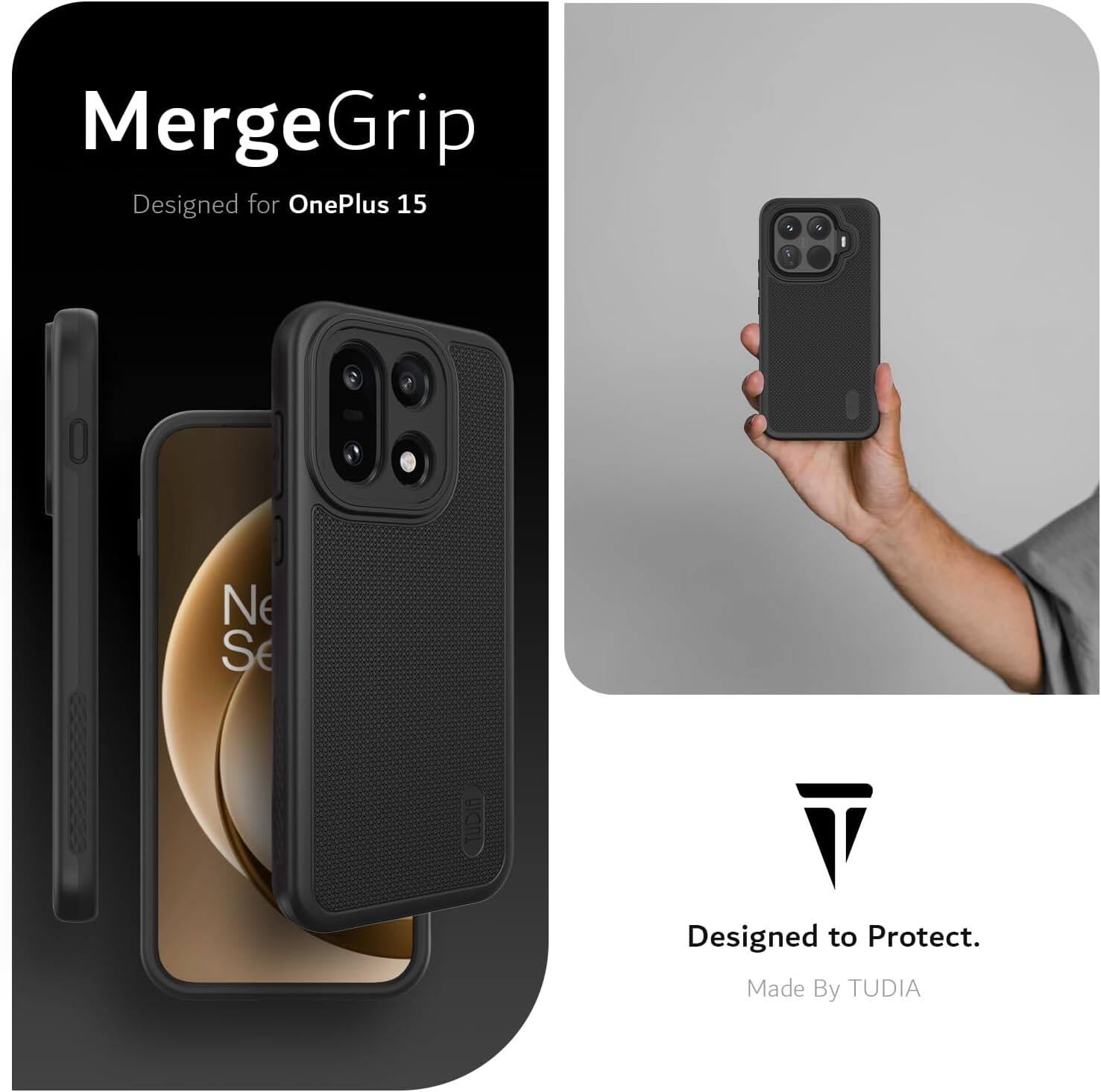 MergeGrip  
Designed for OnePlus 15  

Designed to Protect.  
Made By TUDIA