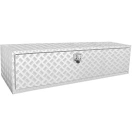 VEVOR - Underbody Truck Storage, 60"x24"x24" Aluminum Diamond Plate Toolbox, Secure Lock and Keys, Weatherproof for Truck, Van - Silver