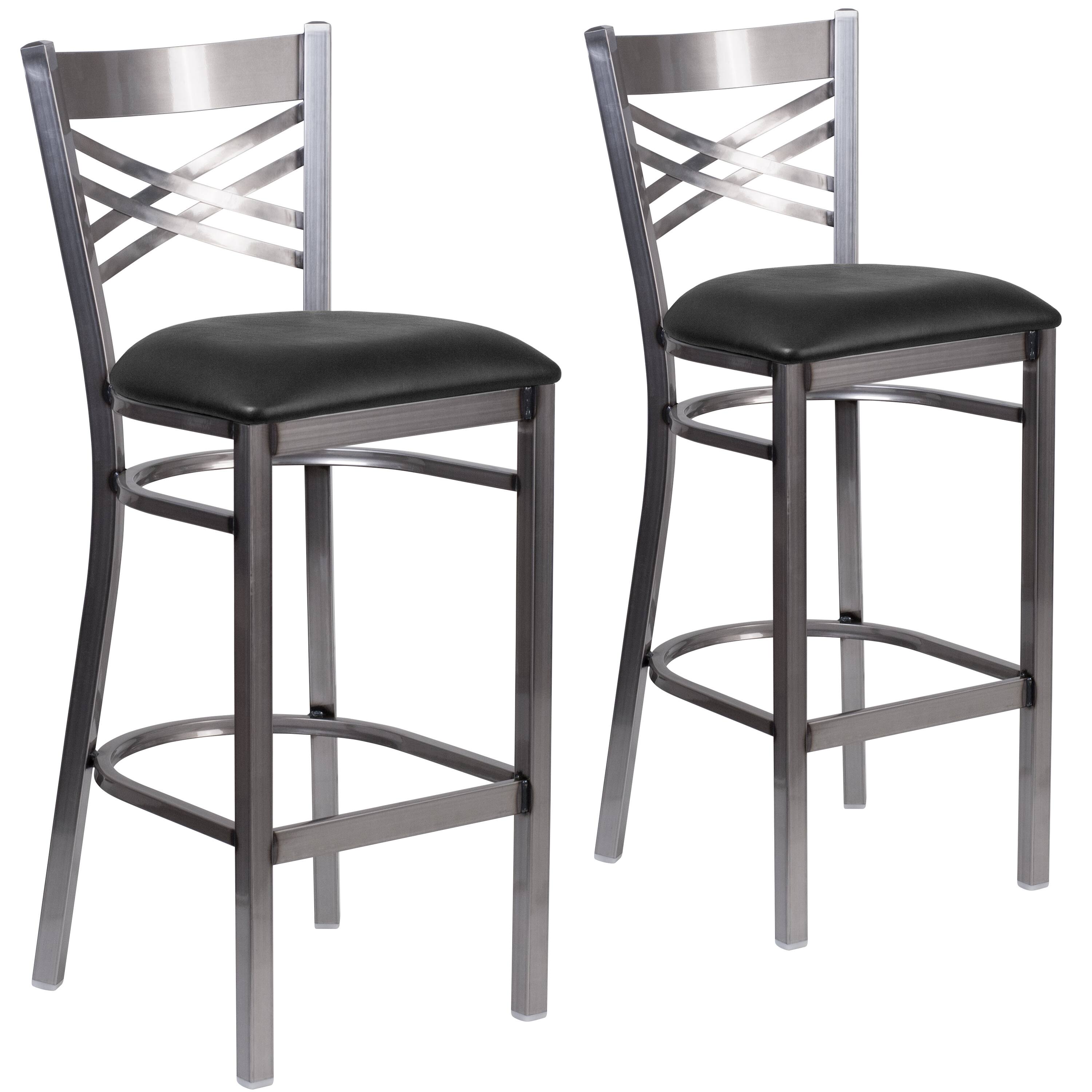 Black Vinyl Seat/Clear Coated Metal Frame