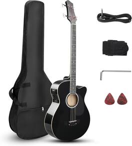 Winado - 4 String Acoustic Bass Guitar, Full Size Bass Guitar Kit with Portable Guitar Bag,Student Band for Gift