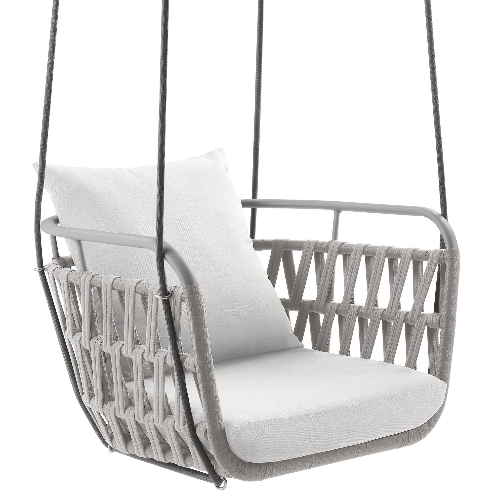 Left. Modway - Kaliah Outdoor Patio Aluminum Swing Chair by Modway - Light Gray White.
