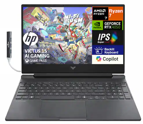 DOCTOR R I O ATMA
hp VICTUS 15
AI GAMING GAME PASS
HI-FI KUSH
AMD Ryzen 7
GEFORCE NVIDIA RTX 4050
IPS SuperCLEAR
Backlit A Keyboard
Copilot