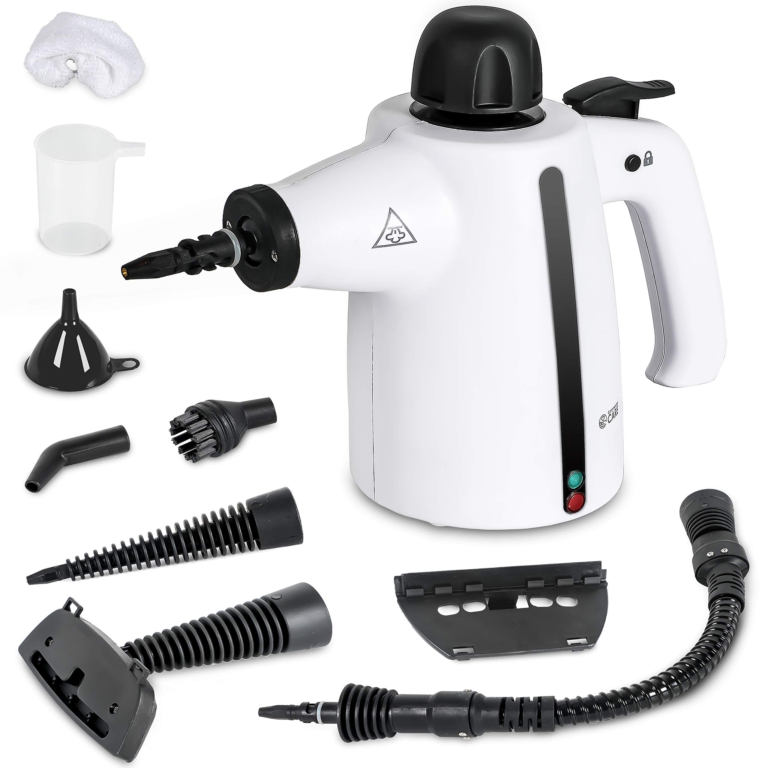 Commercial Care - Handheld Steam Cleaner 9-Piece Accessory Set - White