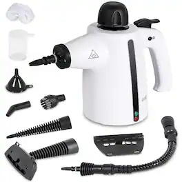 Commercial Care - Handheld Steam Cleaner 9-Piece Accessory Set - White