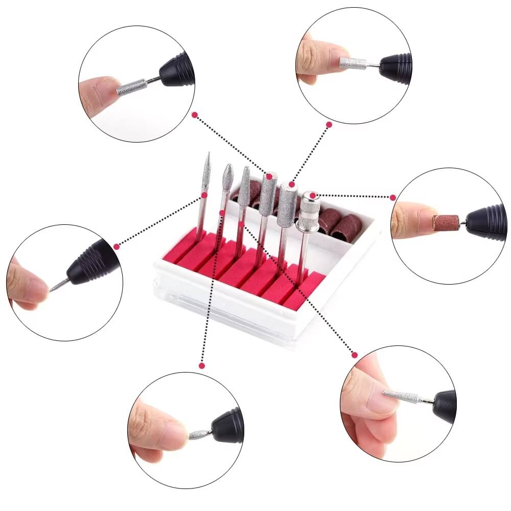 Alt View 1. Cluzine - Portable Electric Nail Drill Kit, 20000RPM, 6 Bits & 6 Sanding Bands, USB Powered for Home Manicure.