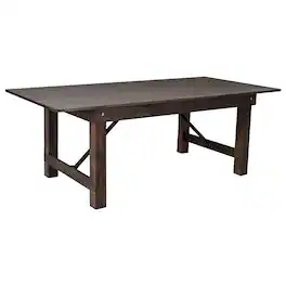 Flash Furniture - HERCULES 7' x 40" Rectangular Antique Rustic Mahogany Solid Pine Folding Farm Table - Brown