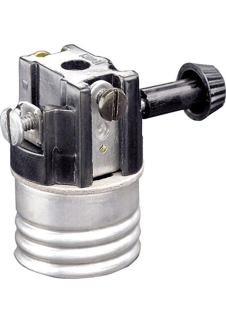 Front. Leviton - Medium Base Interior Shell Incandescent Lampholder VA-HP008 (7070-M) - White.