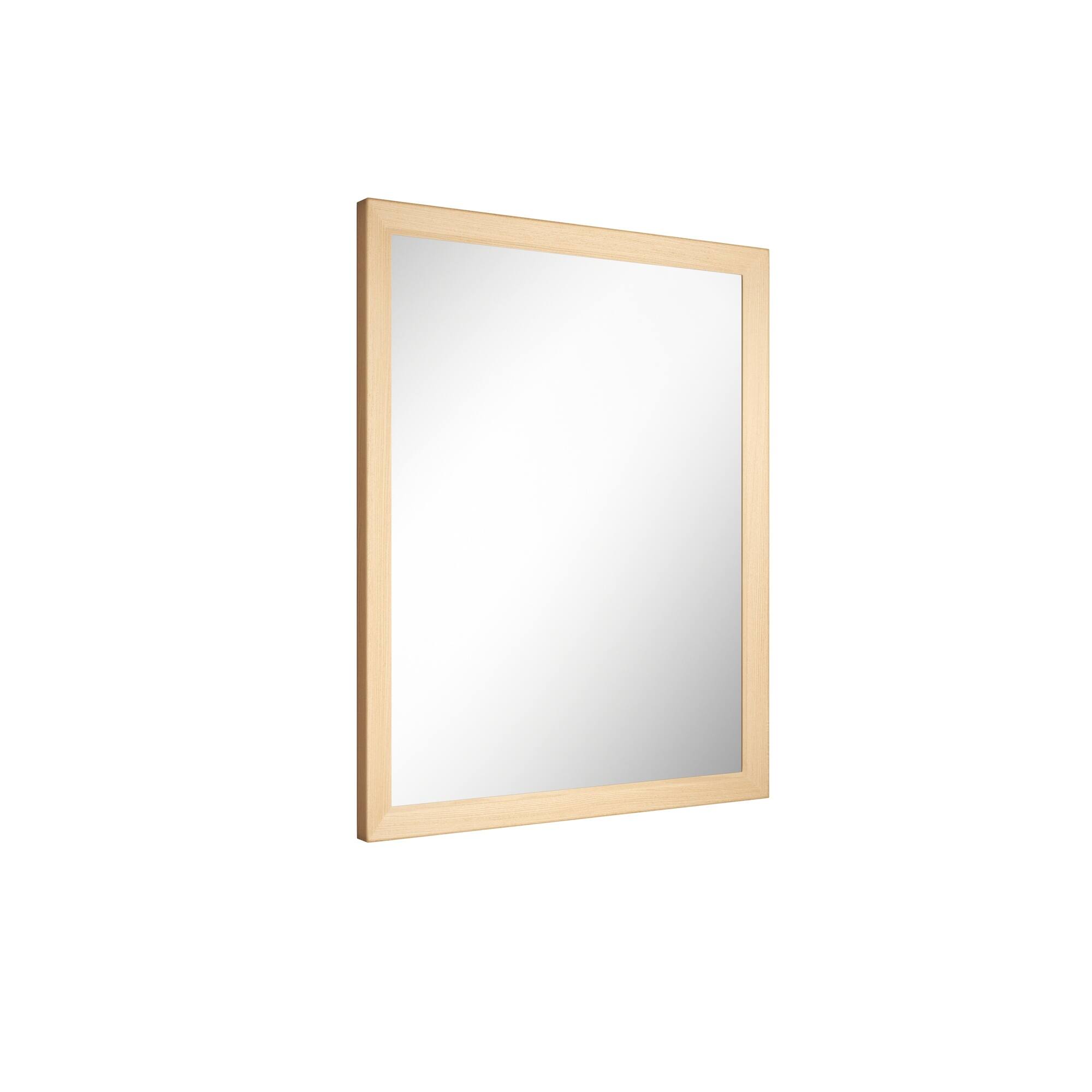 Alt View 2. Boyel Living - 20 in W x 16 in L Dark Wood Grain Rectangular Slanted Edge Aluminum Framed Wall Bathroom Vanity Mirror.