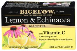 Bigelow - Lemon and Echinacea Black Tea Plus Vitamin C - Case of 6 - 18 Bags