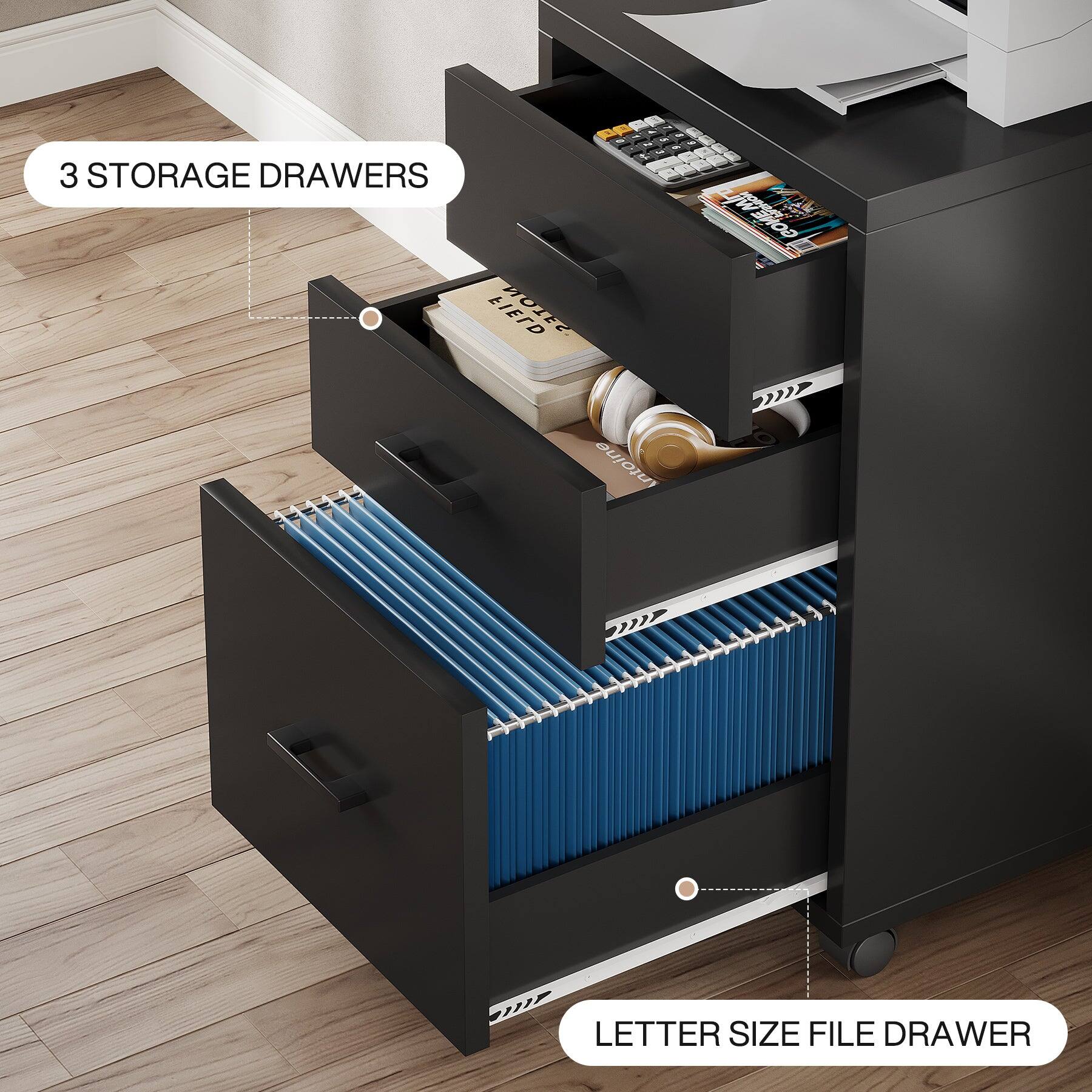3 STORAGE DRAWERS

LETTER SIZE FILE DRAWER