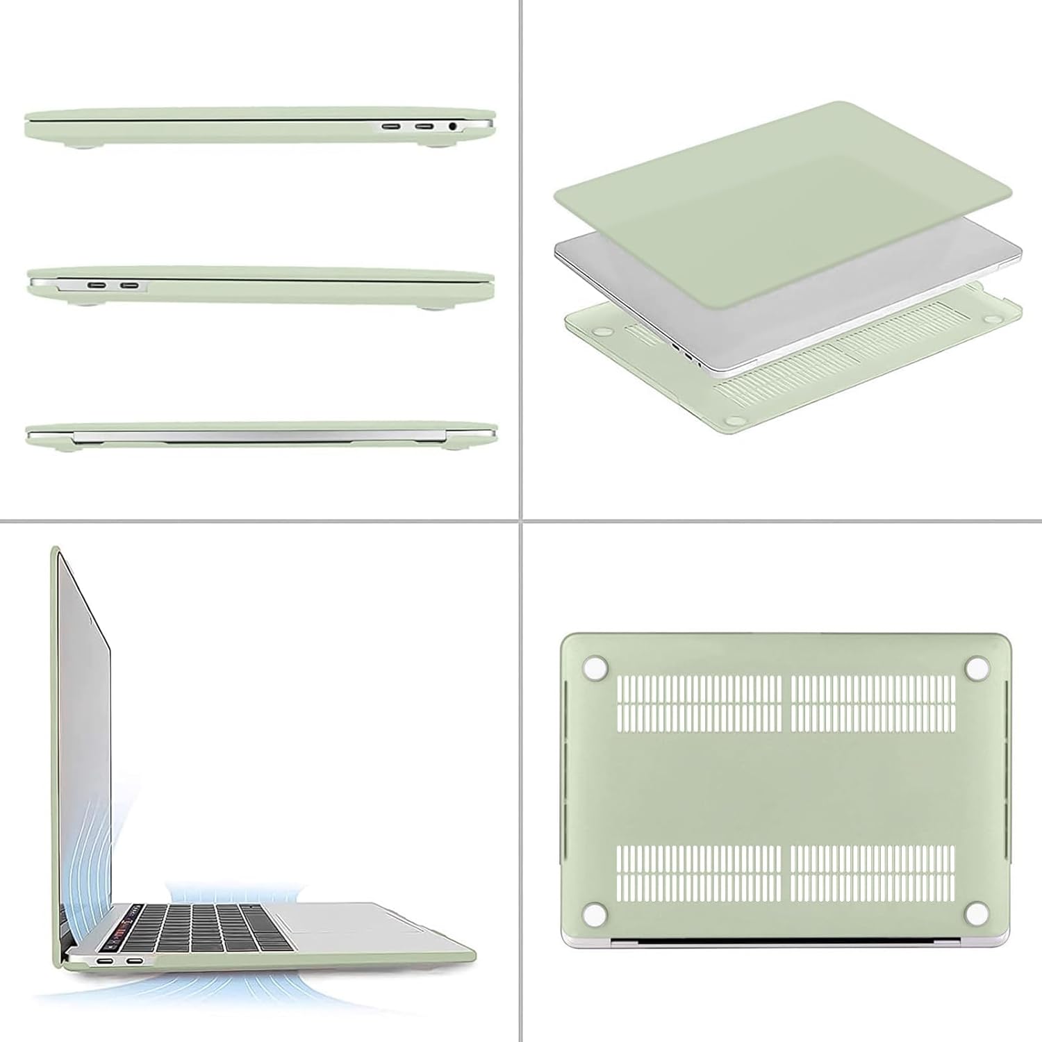 Alt View 1. mosiso - MacBook Pro 13" hard shell case with keyboard skins, screen protector and storage bag - Sage Green.