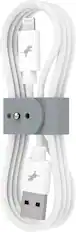 Front. Nimble - Powerknit USB-A to Lightning Cable 1M/3.3FT MFi Certified for iPhone 14–6, iPad & AirPods, Durable Charging Cord - White.