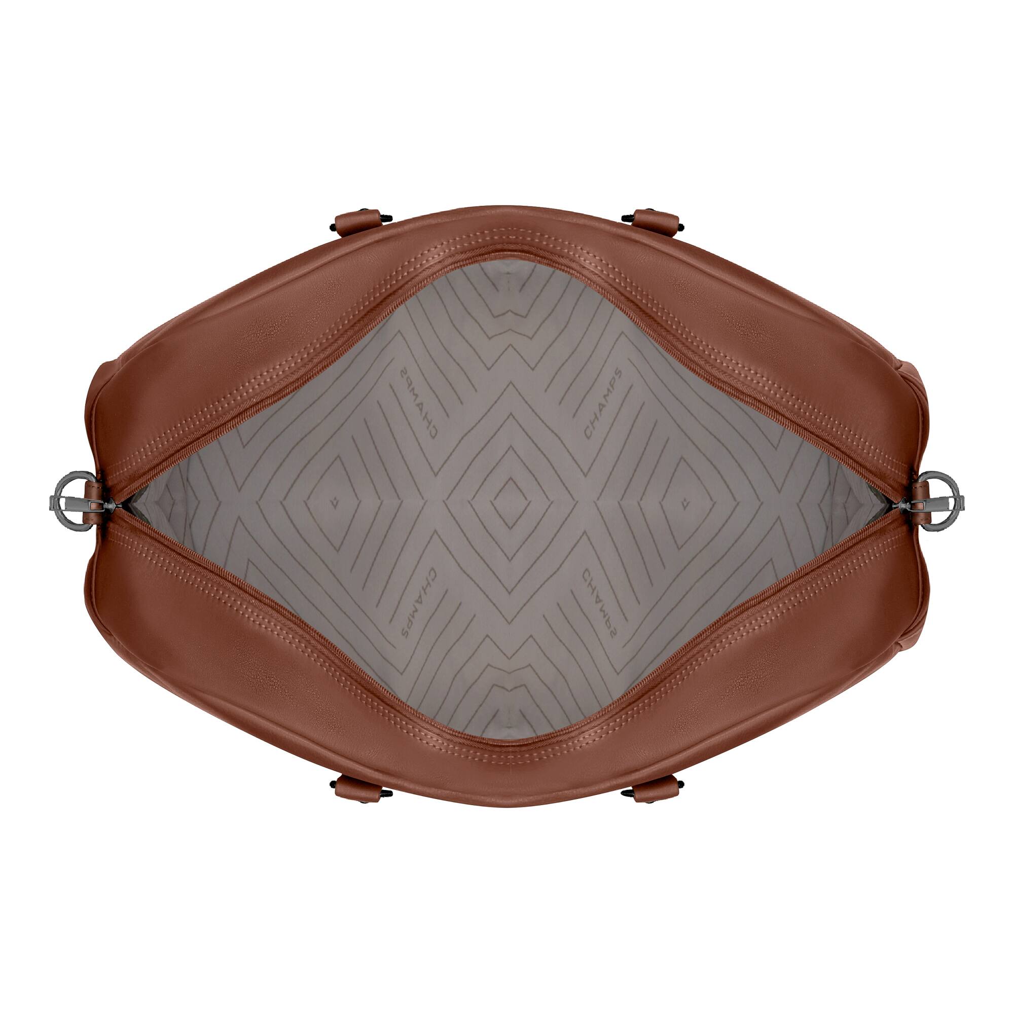 Champs Onyx Collection Leather Duffel Laptop Bag Brown OB-406