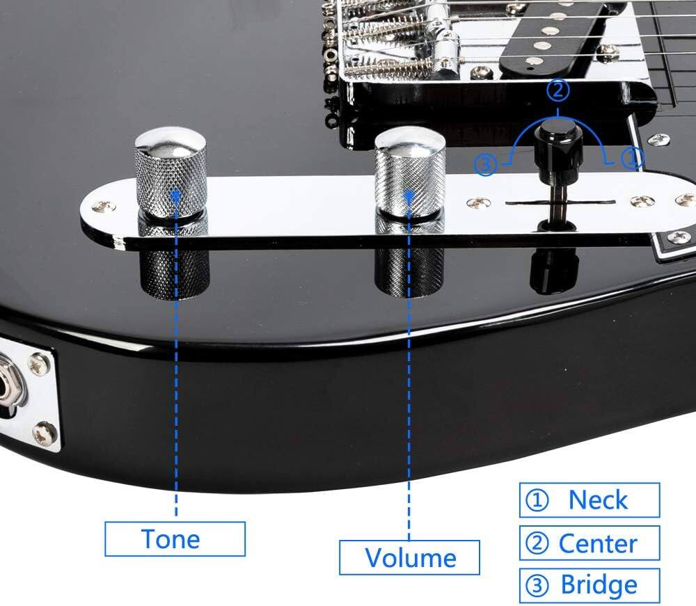 2. Tone  
3. Volume  
1. Neck  
2. Center  
3. Bridge