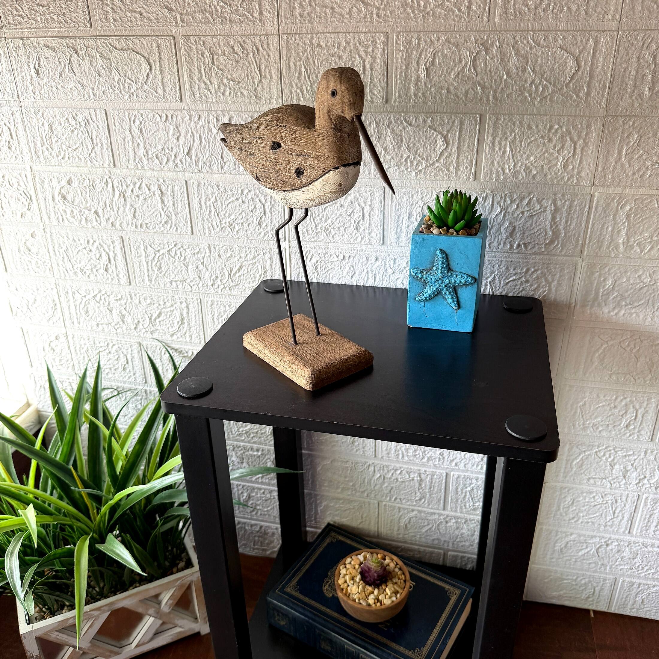 Alt View 4. Things2Die4 - Decorative Sea Bird Figurine Weathered Wood Metal Coastal Statue 10.75 In - Beige.