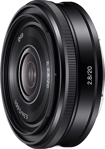 Angle View: Sony - 20mm f/2.8 E-Mount Wide-Angle Lens - Black