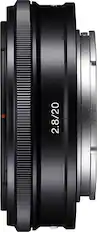 Front. Sony - 20mm f/2.8 E-Mount Wide-Angle Lens - Black.