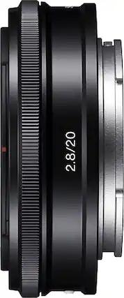 Front. Sony - 20mm f/2.8 E-Mount Wide-Angle Lens - Black.