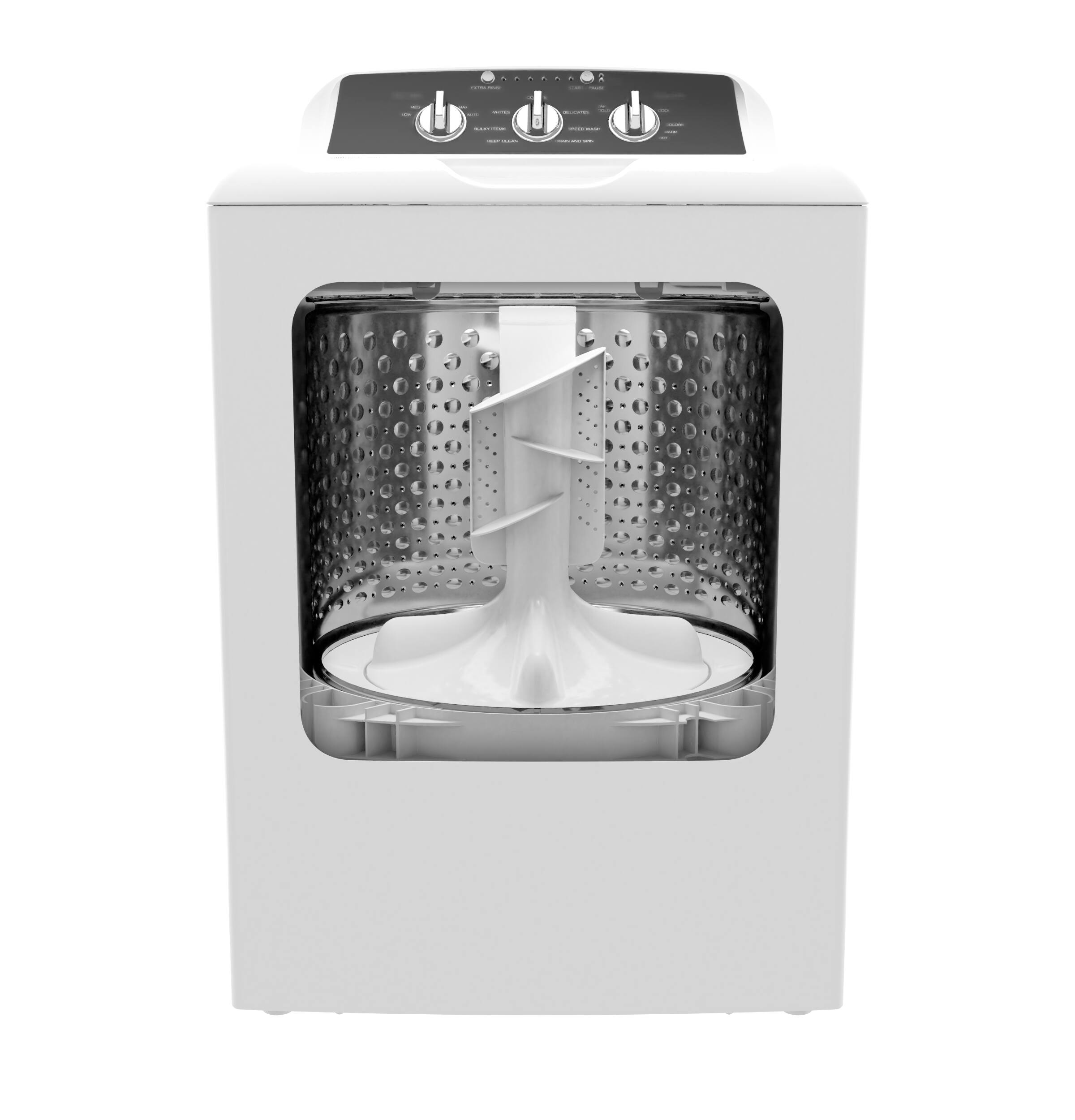 GE GE - 4.3 Cu. Ft. High-Efficiency Top Load Washer with 5 Year Limited Parts and Labor Warranty - White with Black Stainless Steel 21