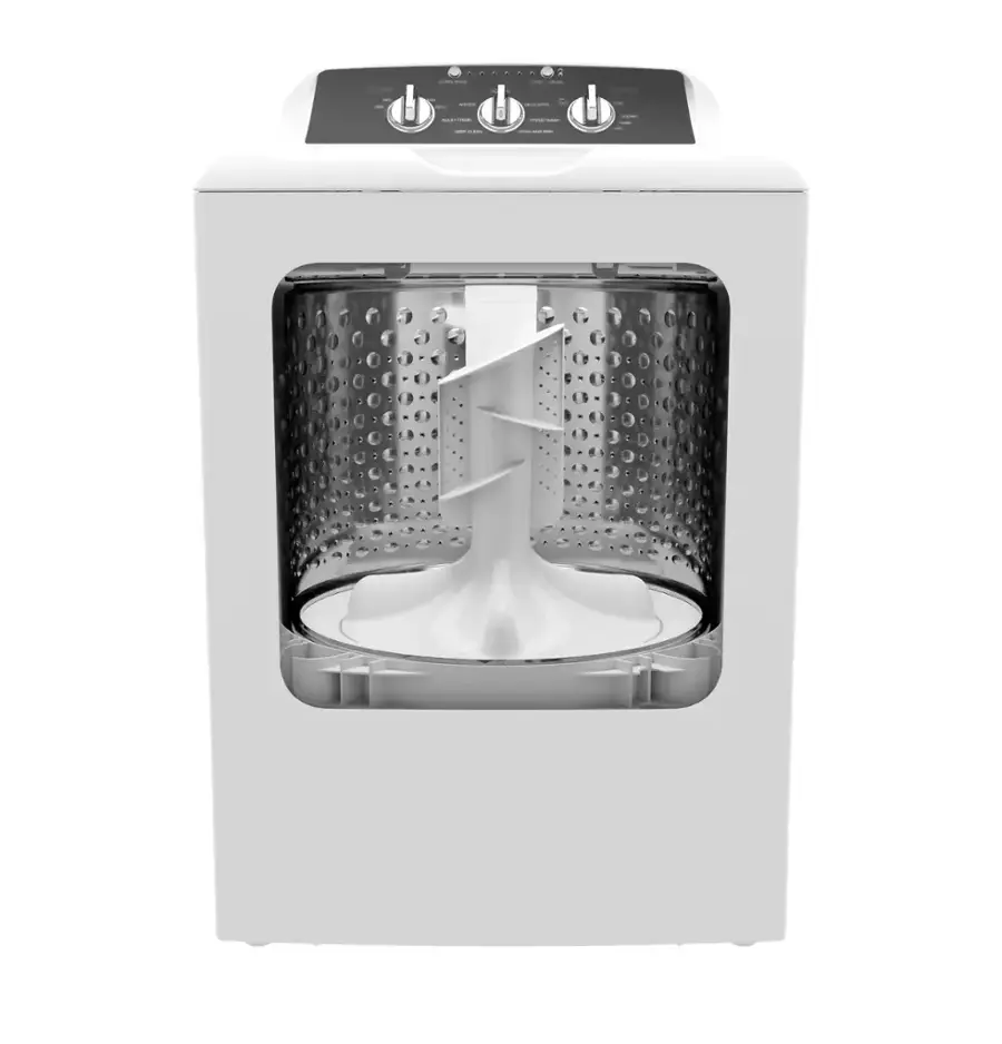 Alt View 28. GE - 4.3 Cu. Ft. High-Efficiency Top Load Washer with 5 Year Limited Parts and Labor Warranty - White with Black Stainless Steel.