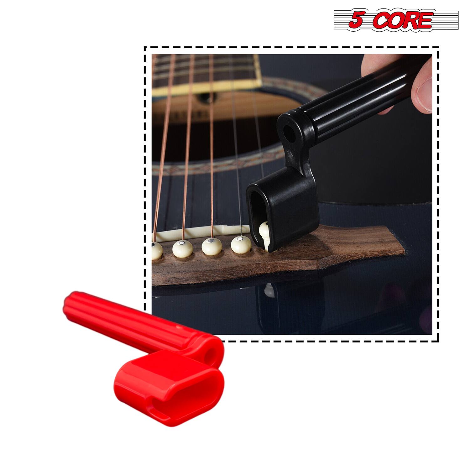 Alt View 1. 5 CORE - 5Core Guitar String Winder Professional Guitars Tools Peg Winder with Bridge Pin Remover.
