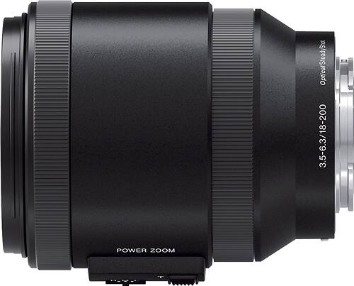 Front. Sony - 18-200mm f/3.5-6.3 Power Zoom E-Mount Standard Zoom Lens - Black.