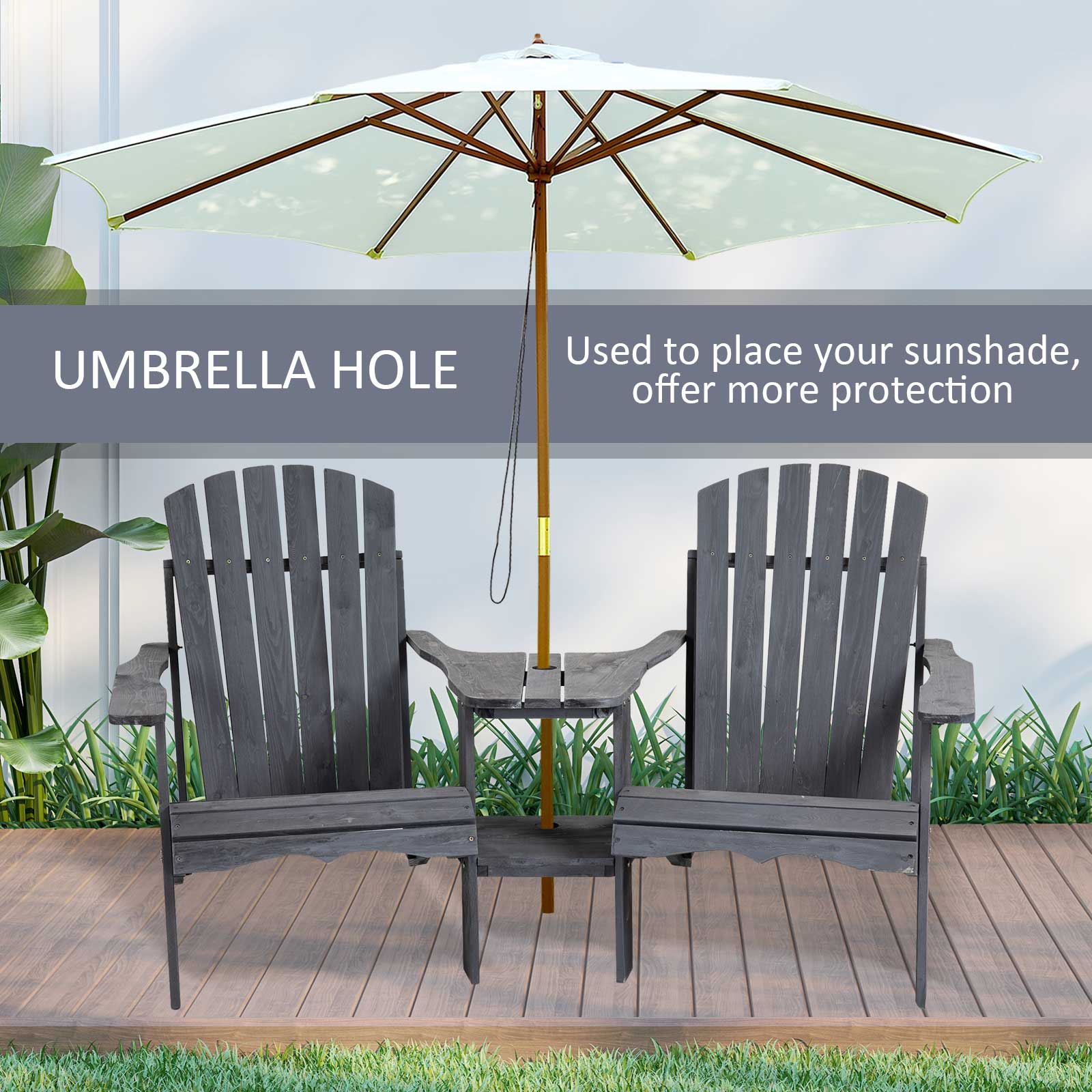UMBRELLA HOLE
Used to place your sunshade, offer more protection