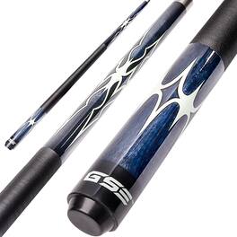 GSE Games & Sports Expert - 58" 2-Piece Canadian Maple Hardwood Billiard Pool Cue Stick for Men/Women - 19oz - Blue