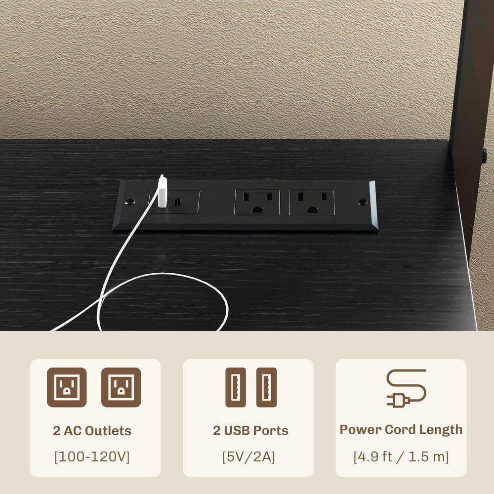 2 AC Outlets  
[100-120V]  

2 USB Ports  
[5V/2A]  

Power Cord Length  
[4.9 ft / 1.5 m]