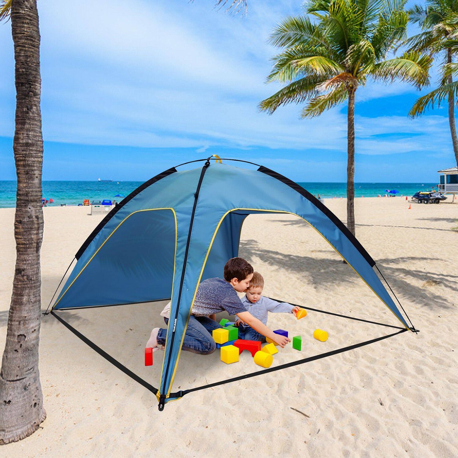 Alt View 9. Loheer - Loheer Beach Tent Waterproof Canopy 4-6 Person Easy Setup UPF 50+ - Blue.