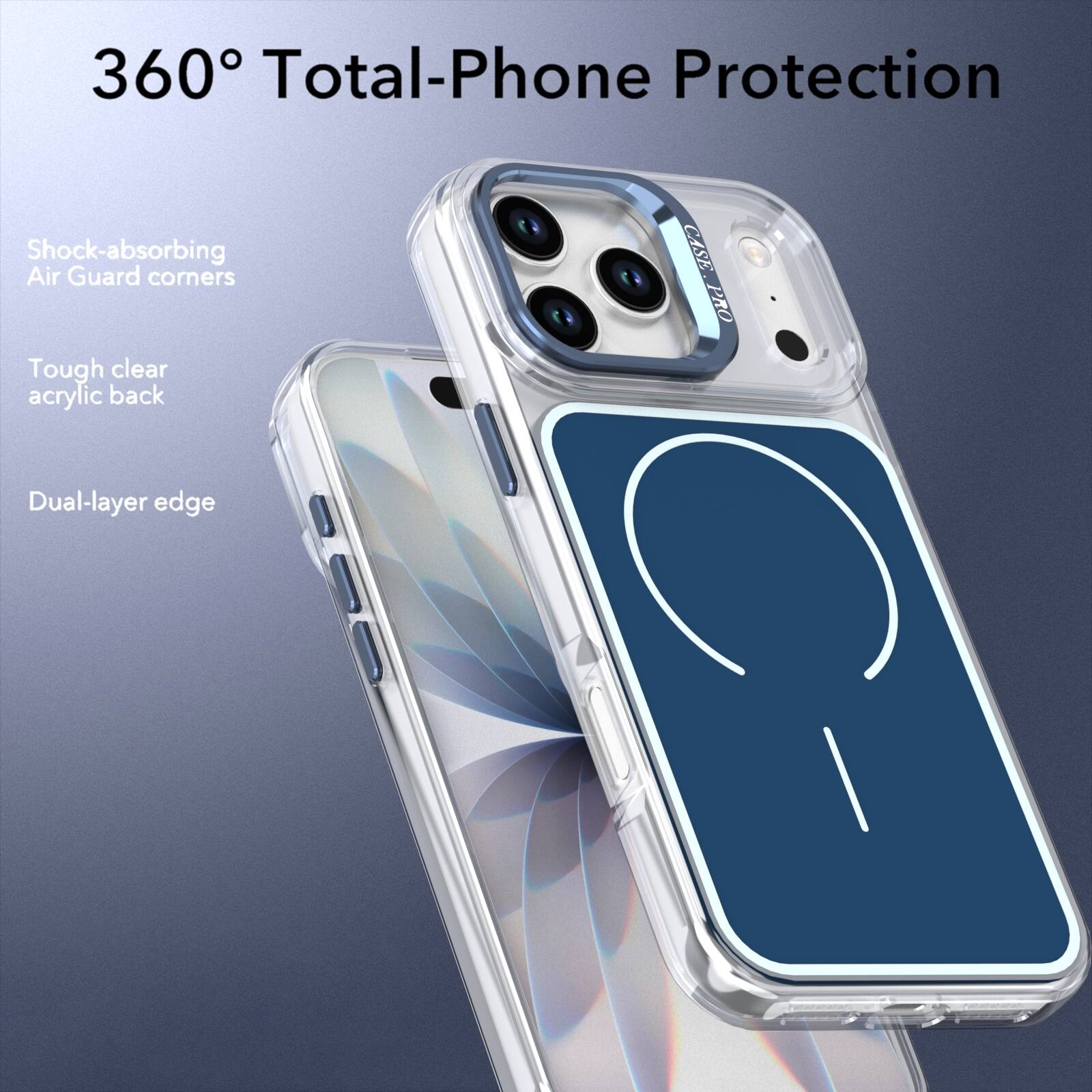 360° Total-Phone Protection

Shock-absorbing Air Guard corners

Tough clear acrylic back

Dual-layer edge
