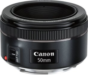 Canon - EF50mm F1.8 STM Standard Prime Lens for EOS DSLR Cameras - Black - Front_Zoom