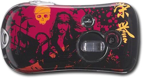 Front Standard. Digital Blue - Disney Pirates of the Caribbean Pix-Click Digital Camera.