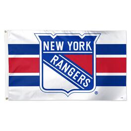 WinCraft - New York Rangers 3' x 5' Horizontal Stripe Deluxe Single-Sided Flag - White