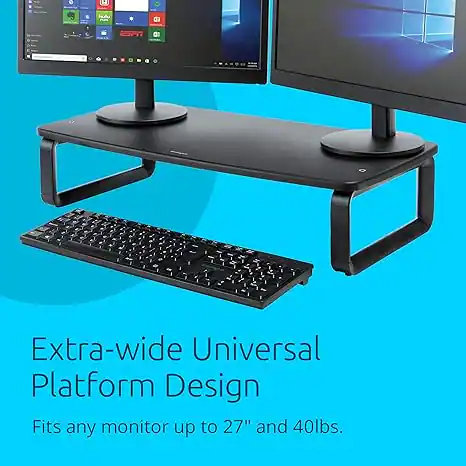Kensington SmartFit Extra Wide Monitor Stand – Adjustable Height Riser ...