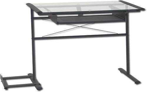 Angle Standard. Studio RTA - Studio Express Portofina Computer Desk with Slide-Out Keyboard Shelf - Black.