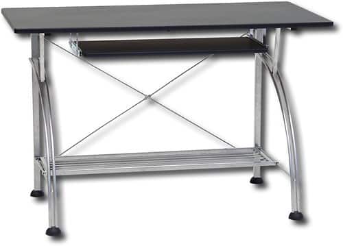 Angle Standard. Studio RTA - Studio Express Computer Desk with Slide-Out Keyboard Shelf - Black.