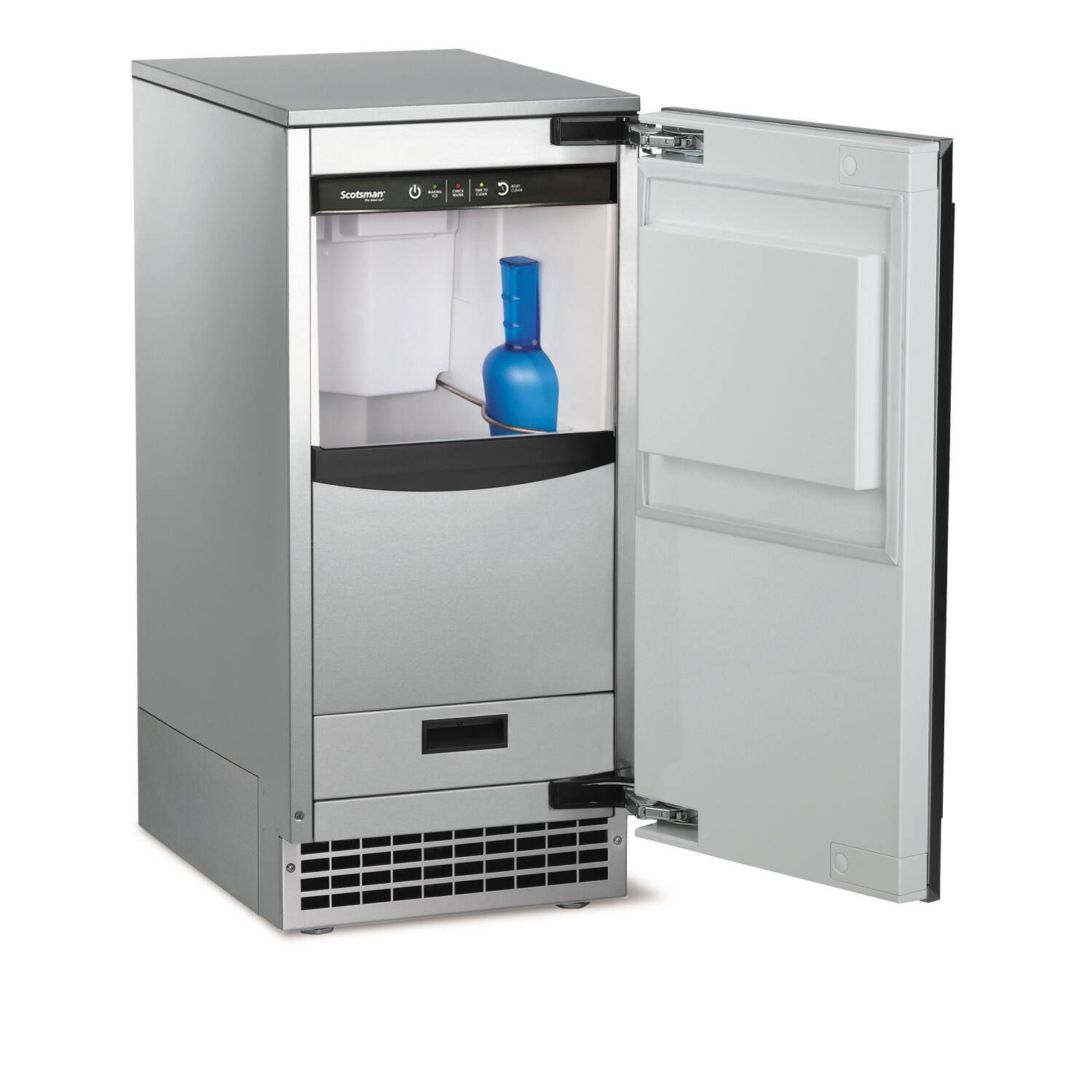 Alt View 1. Scotsman - 110 lb Built-in Stainless Steel Indoor and Outdoor Rated Nugget Ice Machine with Pump - Stainless Steel.