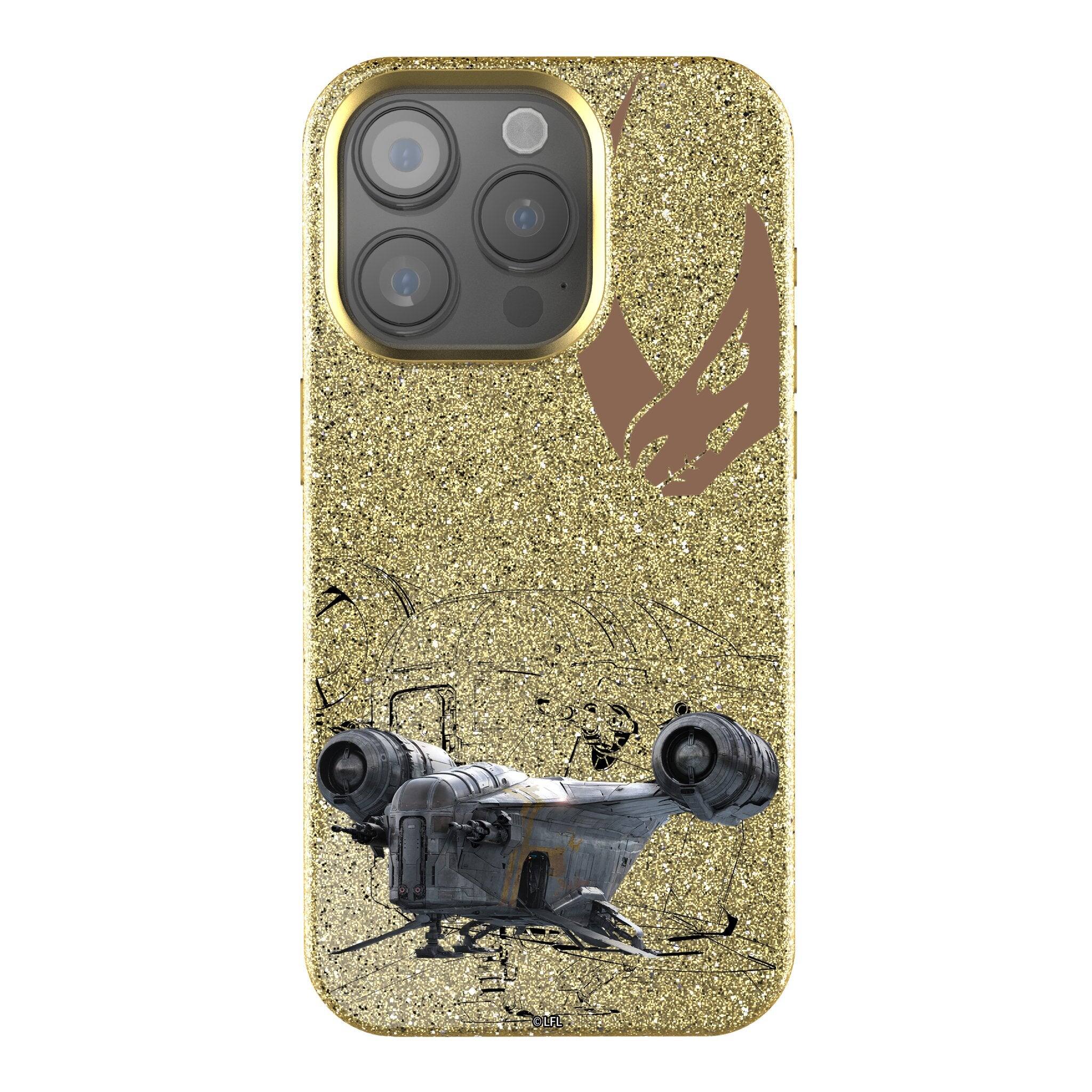 Front. Keyscaper - Star Wars: A New Hope FactionTech Gold Bling Phone Case - Apple iPhone 16 - Razor Crest.