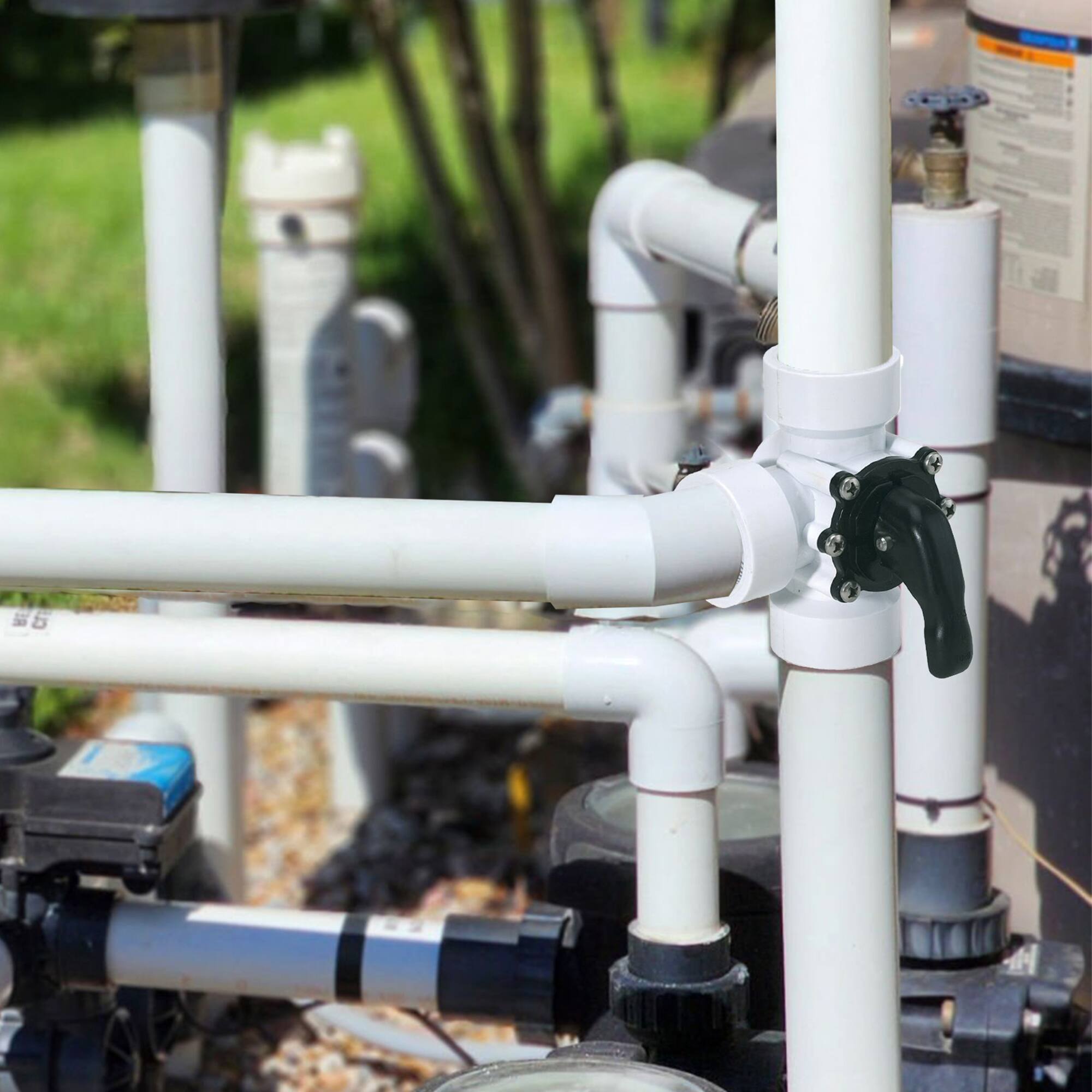 Alt View 3. Swim Central - 5.5" White HydroTools Swimming Pool and Spa Standard 3-Way Valve - White.