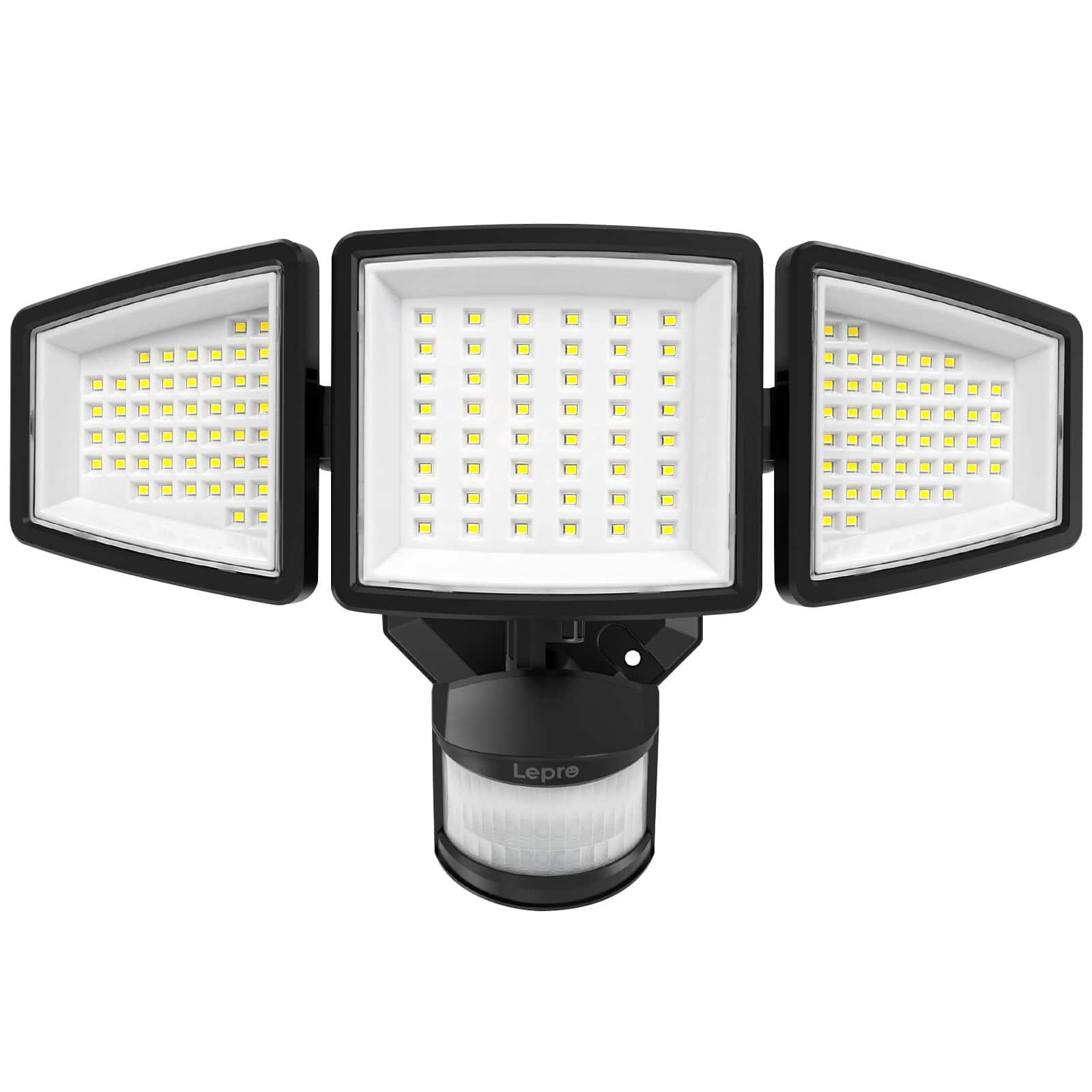 Lepro - LED Outdoor Motion Sensor Security Lights, 27W 3200LM Flood Lights, IP65 Waterproof for Pathway Yard Porch Garage - Black