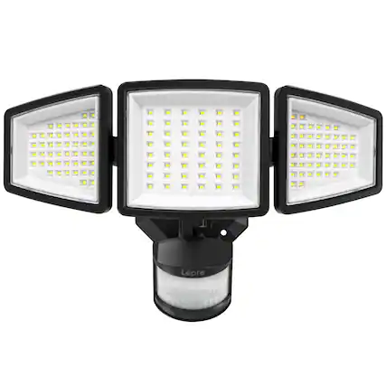 Front. Lepro - LED Outdoor Motion Sensor Security Lights, 27W 3200LM Flood Lights, IP65 Waterproof for Pathway Yard Porch Garage - Black.