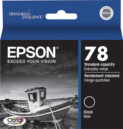 Front. Epson - 78 Standard Capacity - Black Ink Cartridge - Black.