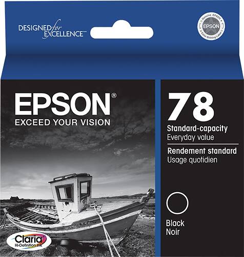 Front. Epson - 78 Standard Capacity - Black Ink Cartridge - Black.